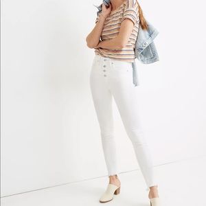 Madewell 10" High-Rise Skinny Jeans,White,Step-Hem